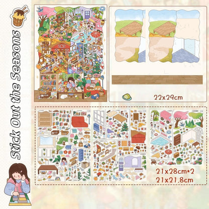 Leisure Daily 3D Sticker | 6 Cute Miniature Scenes
