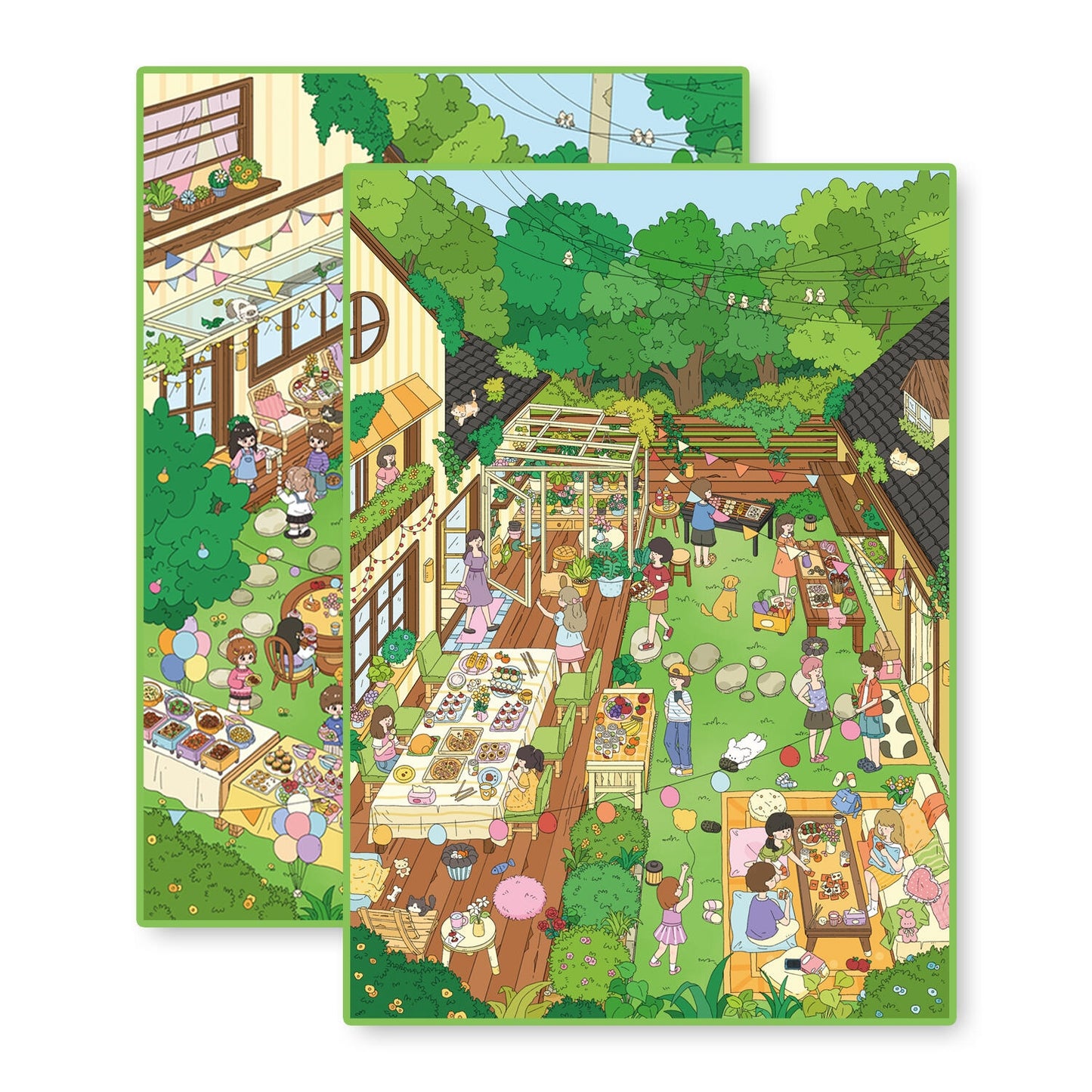 Gathering Time 3D Sticker | 2 Cute Miniature Scenes