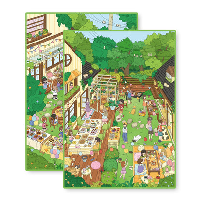 Gathering Time 3D Sticker | 2 Cute Miniature Scenes