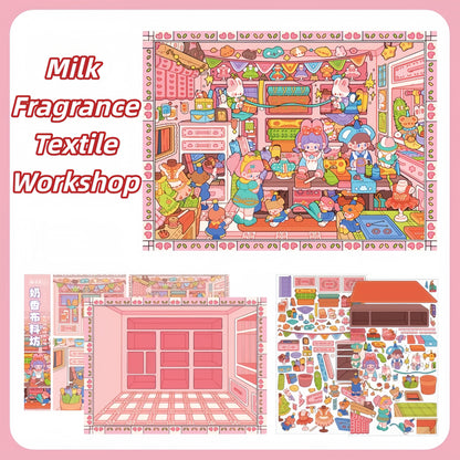 Milk Fragrance World 3D Sticker | 3 Cute Miniature Scenes