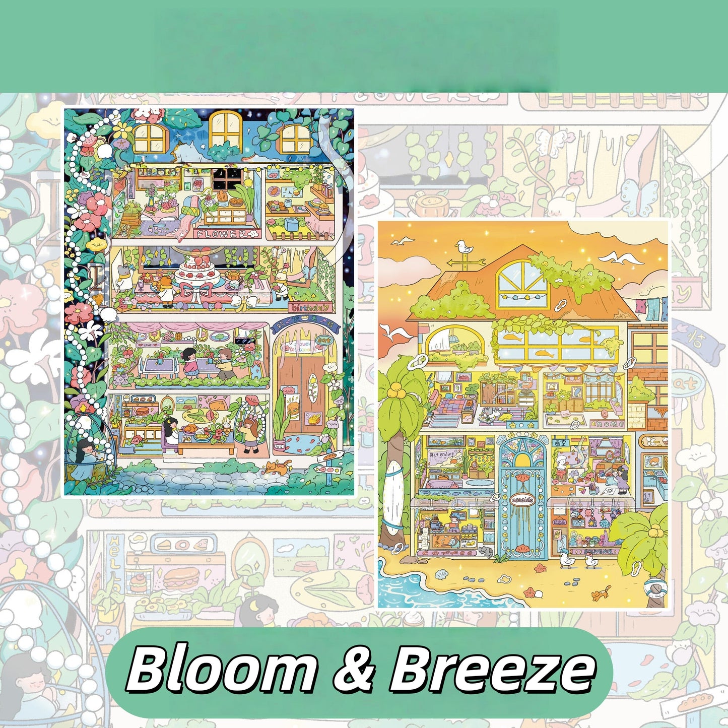 Bloom & Breeze 3D Sticker | 2 Cute Miniature Scenes