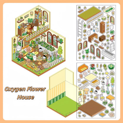 Little Dream House 3D Sticker | 4 Cute Miniature Sticker