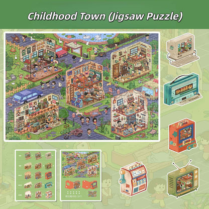 Childhood Town 3D Sticker | 5 Cute Miniature Scenes