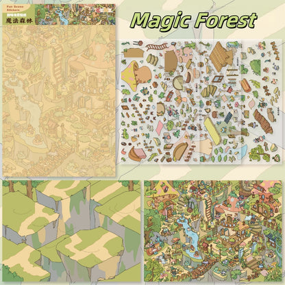 Fantasy Journey 3D Sticker | 9 Cute Miniature Scenes