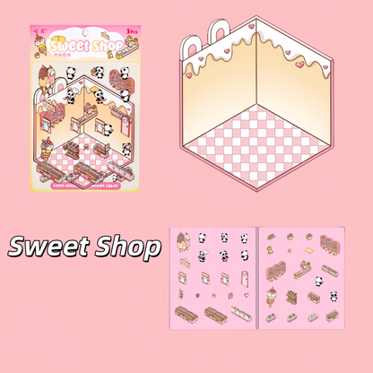 Dream House 3D Sticker | 4 Cute Miniature Scenes
