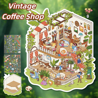 Verdant Vibes 3D Sticker | 4 Cute Miniature Scenes