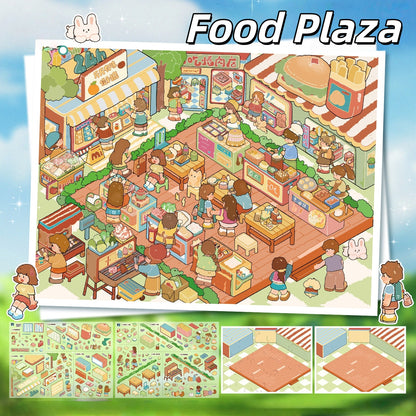 Leisure Daily 3D Sticker | 2 Cute Miniature Scenes