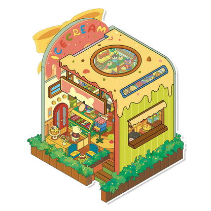Flip Dessert House 3D Sticker | 2 Cute Miniature Scenes