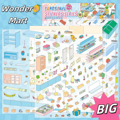 Flavor World 3D Sticker | 2 Cute Miniature Scenes
