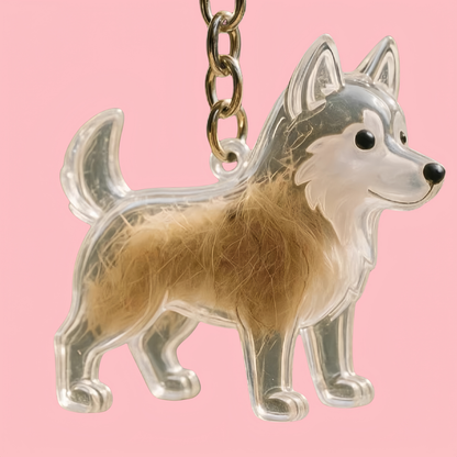 Puppy Kitty Hair Pendant Key Chain
