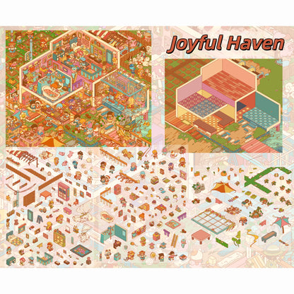 Kids' World 3D Sticker | 4 Cute Miniature Scenes