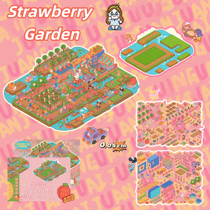 Milky Fragrace Town 3D Sticker | 3 Cute Miniature Scenes