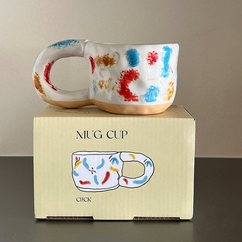 Hand-Painted Ceramic Vase & Mug