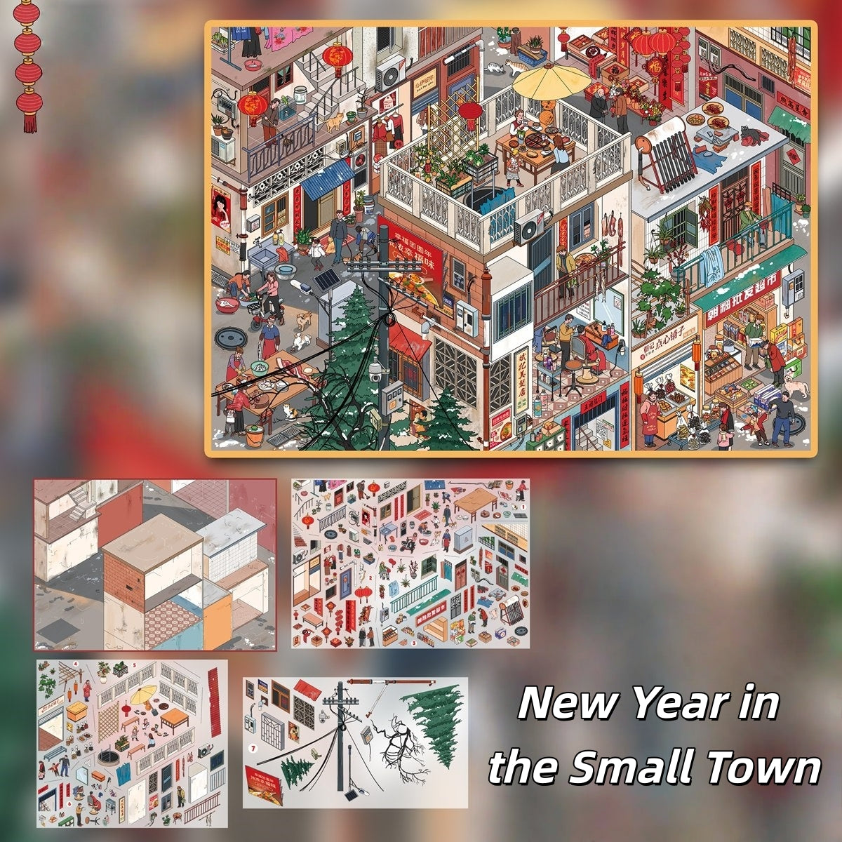 Town‘s Palette 3D Sticker | 3 Cute Miniature Scenes