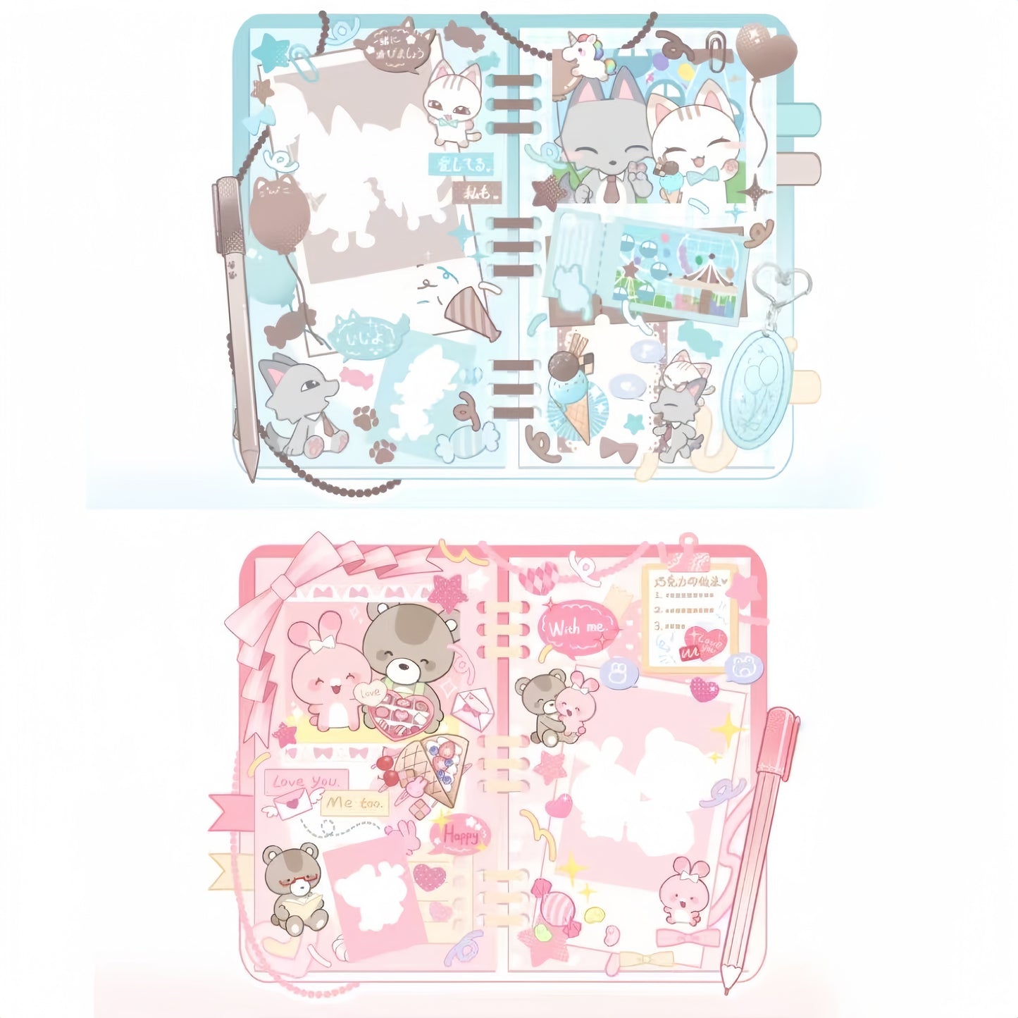 Valentine's Special 3D Sticker | 2 Cute Miniature Scenes