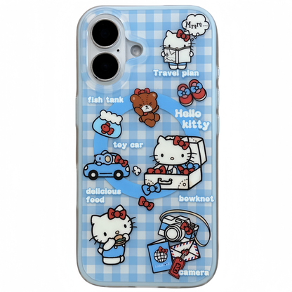 Plaid Cat Magnetic Stand Acrylic Phone Case