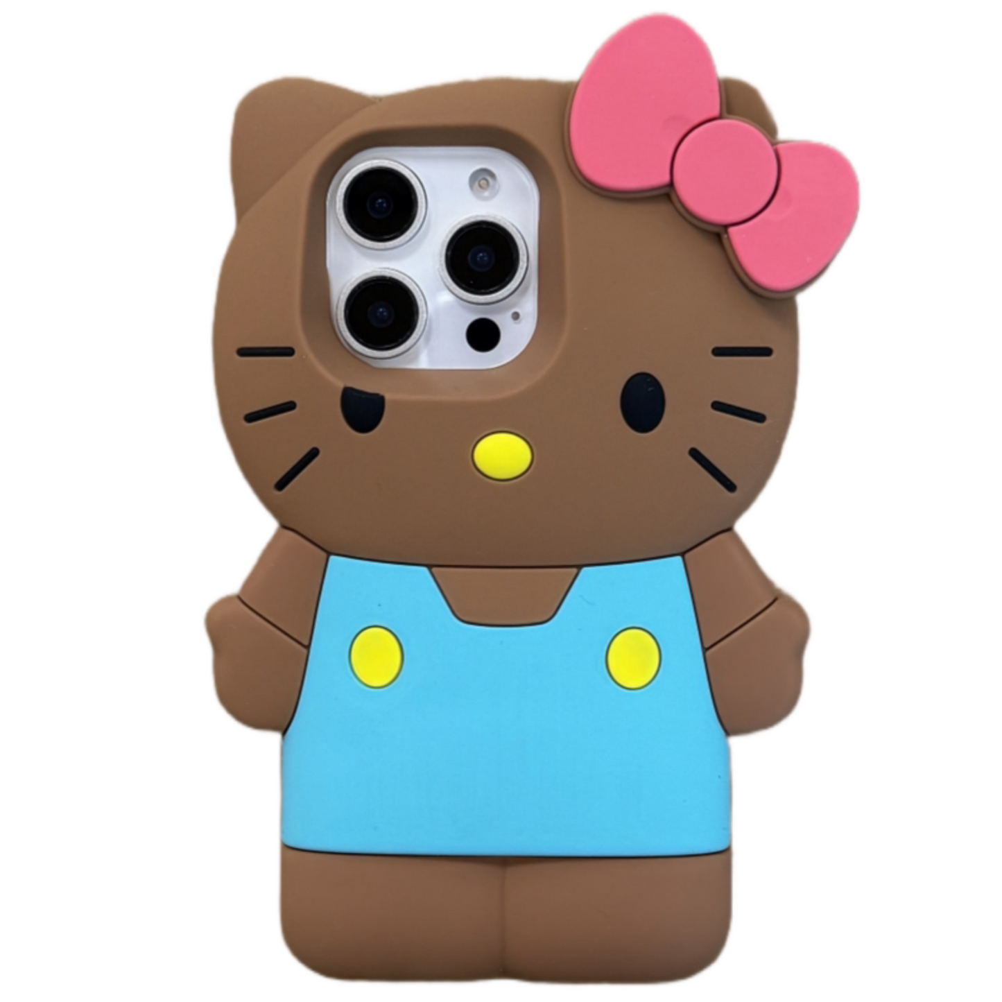 3D White & Black Cat Silicone Phone Case