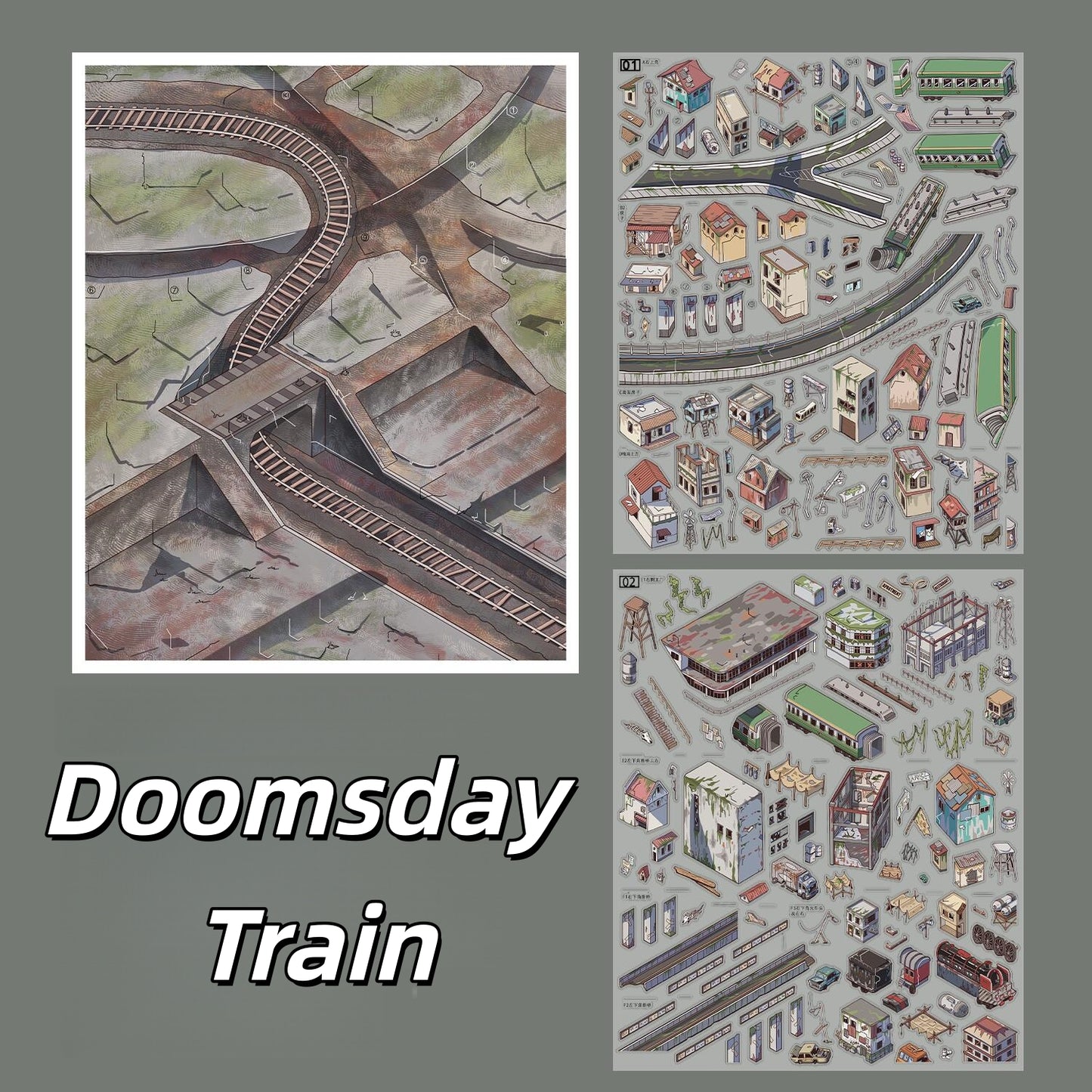 Disaster Series 3D Sticker | 4 Cute Miniature Scenes