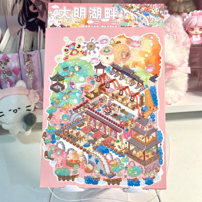 Court Life 3D Sticker | 4 Cute Miniature Scenes