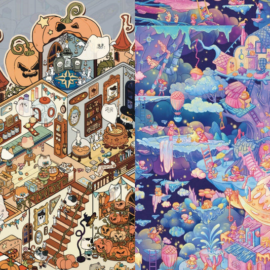 Dreamscape 3D Sticker | 2 Cute Miniature Scenes