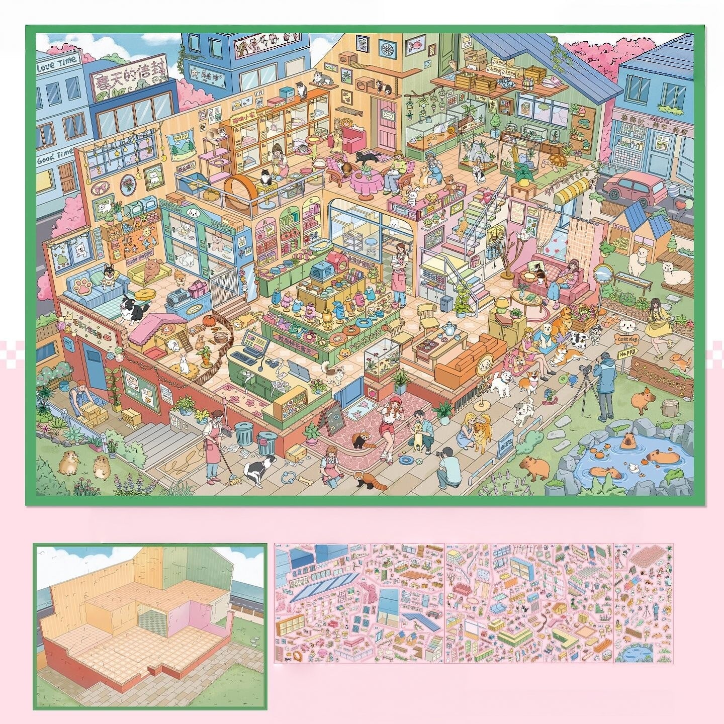 Cozy Corners 3D Sticker | 4 Cute Miniature Scenes