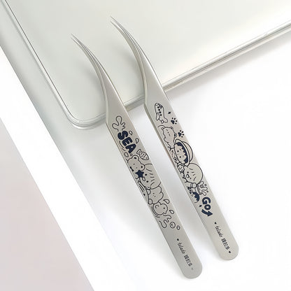 Professional Sticker Dolphin Tweezers