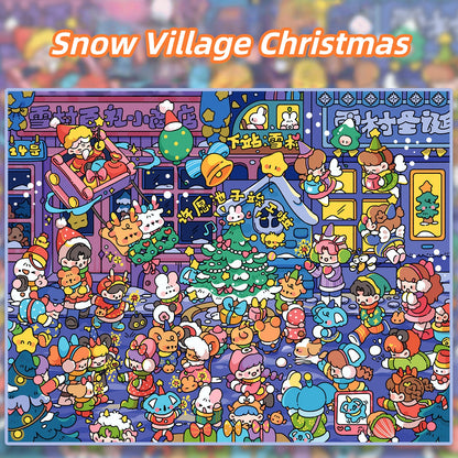 Christmas Town 3D Sticker | 2 Cute Miniature Scenes