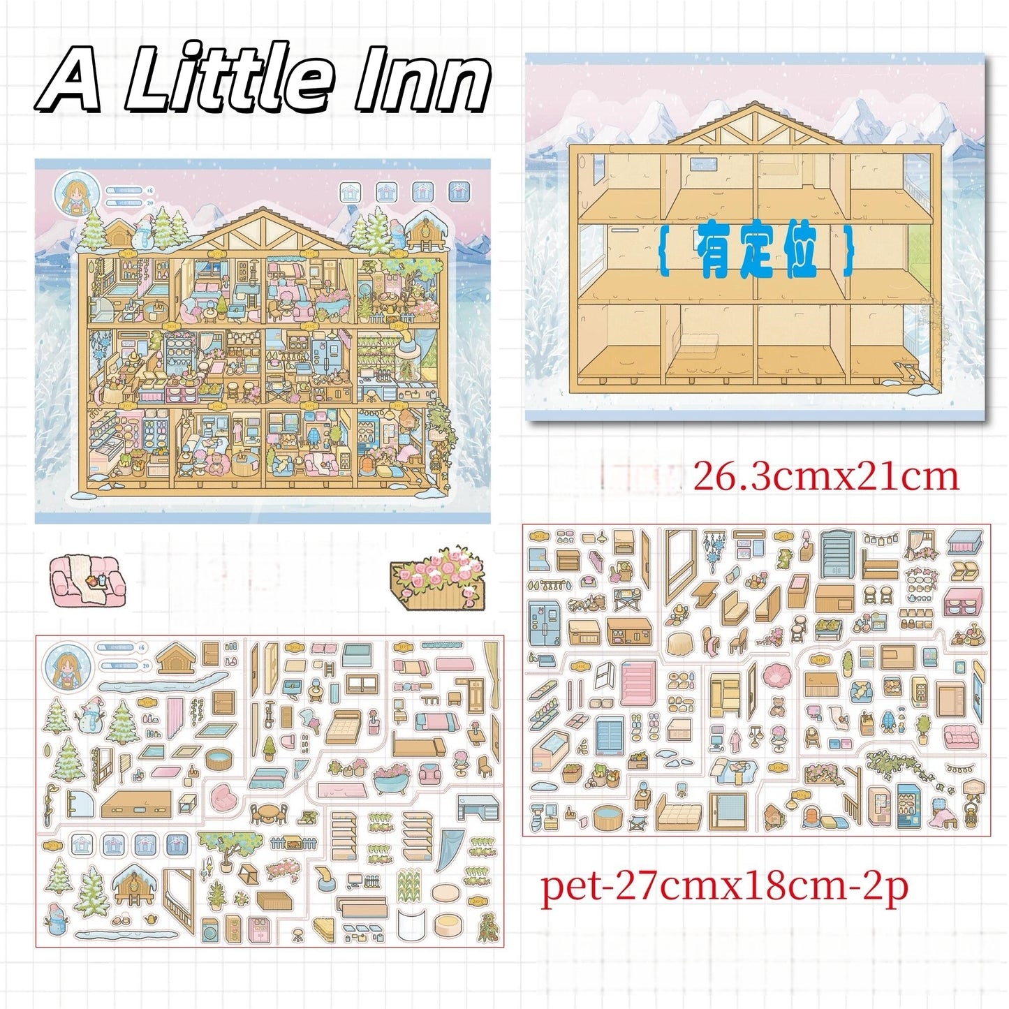 City of Spring Tales 3D Sticker | 4 Cute Miniature Scenes