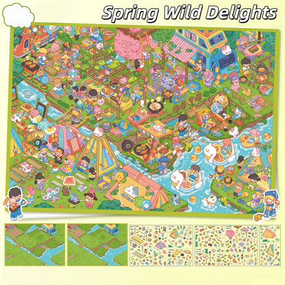 Outdoor Escapes 3D Sticker | 2 Cute Miniature Scenes
