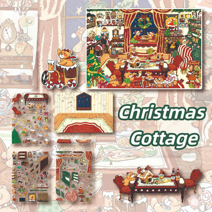 A Cozy Christmas 3D Sticker | 3 Cute Miniature Scenes