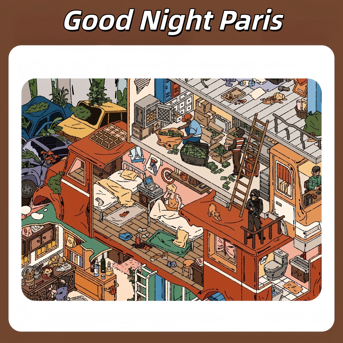 Two Sides of Paris 3D Sticker | 2 Cute Miniature Scenes