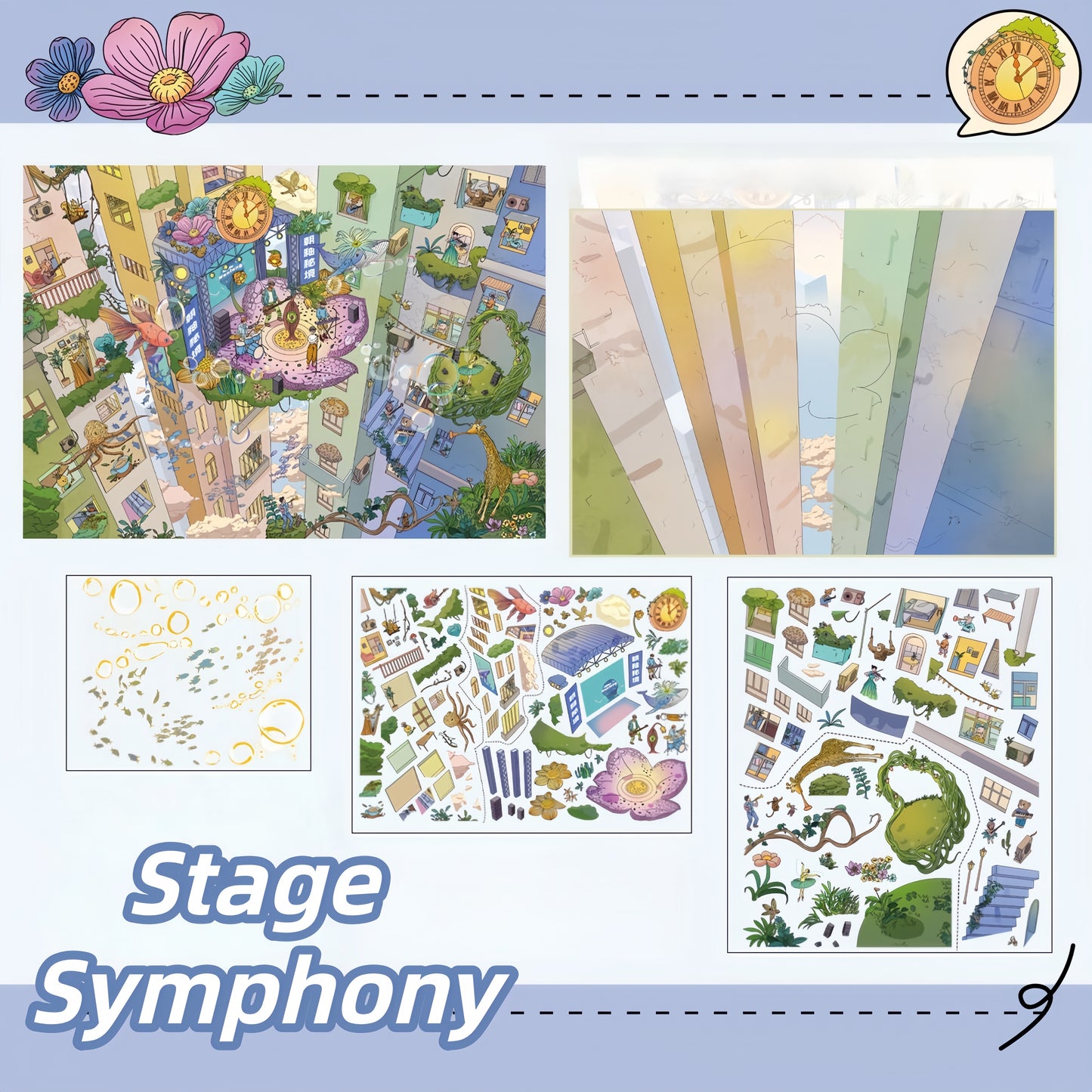 The Dreamscape 3D Sticker | 4 Cute Miniature Scenes