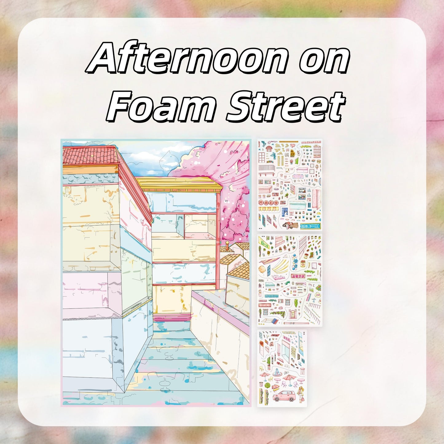 Milk Foam House 3D Sticker | 5 Cute Miniature Scenes