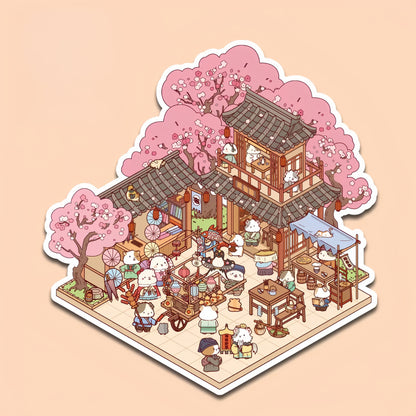 Dream Cabin 3D Sticker | 4 Cute Miniature Scenes