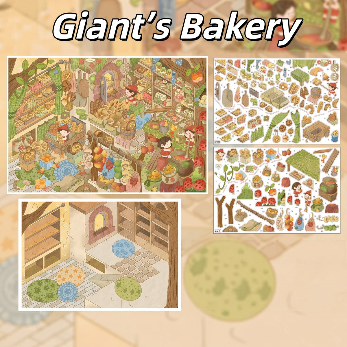 Sweet Harvest 3D Sticker | 6 Cute Miniature Scenes