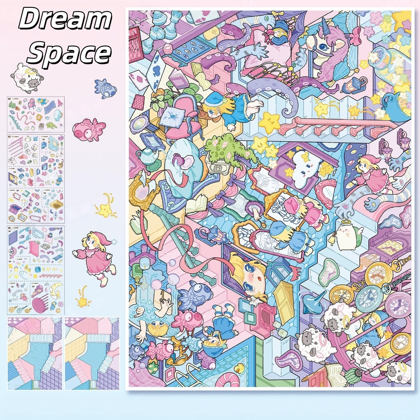 Float & Dream 3D Sticker | 2 Cute Miniature Scenes