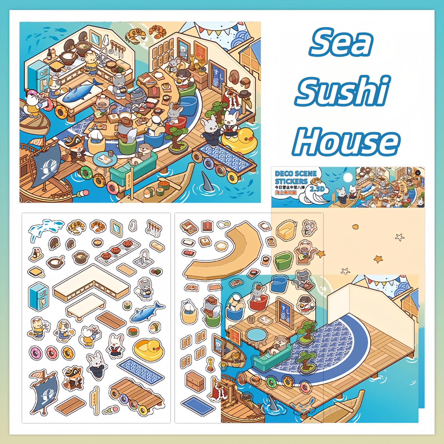 Simulation Management 3D Sticker | 4 Cute Miniature Scenes