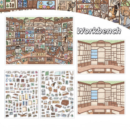 Little Corners 3D Sticker | 4 Cute Miniature Scenes