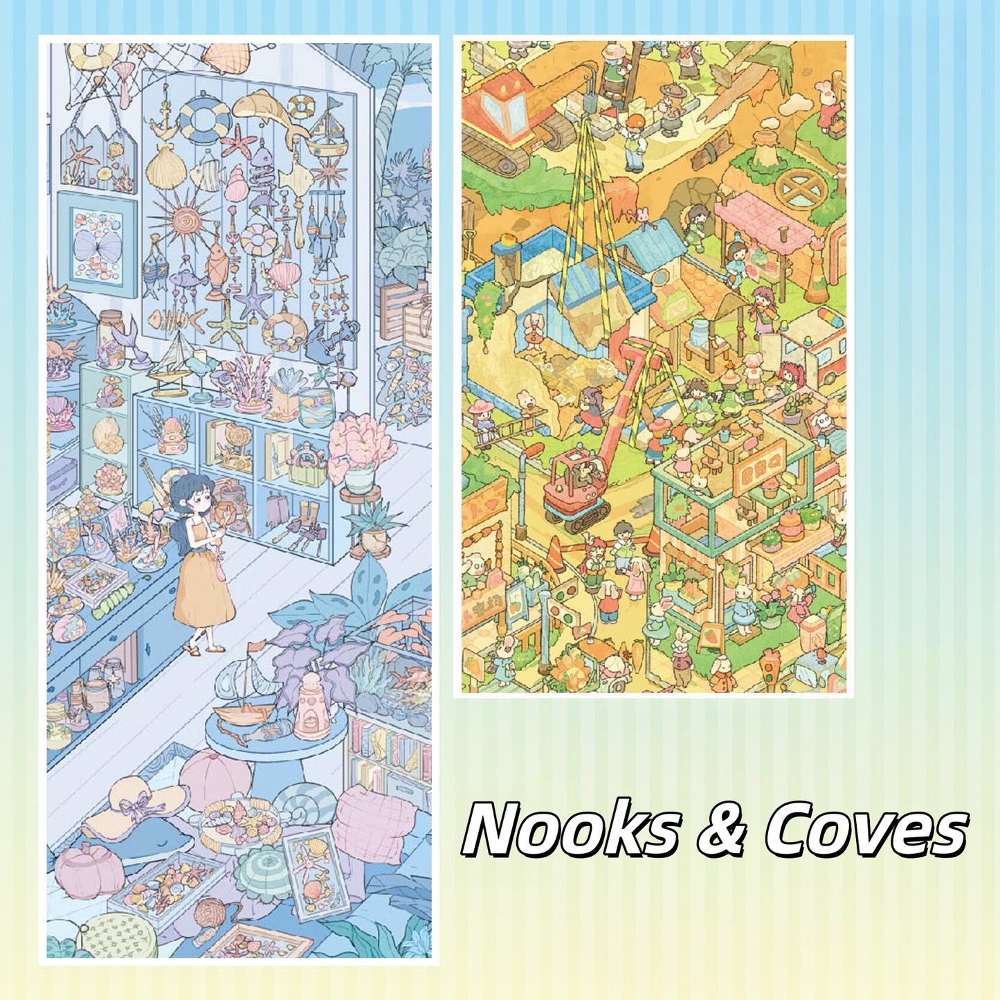 Nooks & Coves 3D Sticker | 2 Cute Miniature Scenes