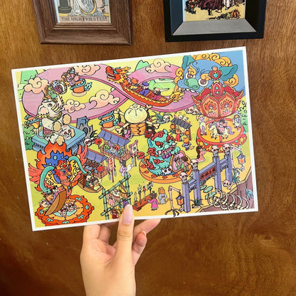 Journey to the West Travel Guide 3D Sticker | 2 Cute Miniature Scenes