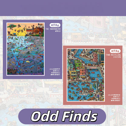 Odd Finds 3D Sticker | 2 Cute Miniature Scenes