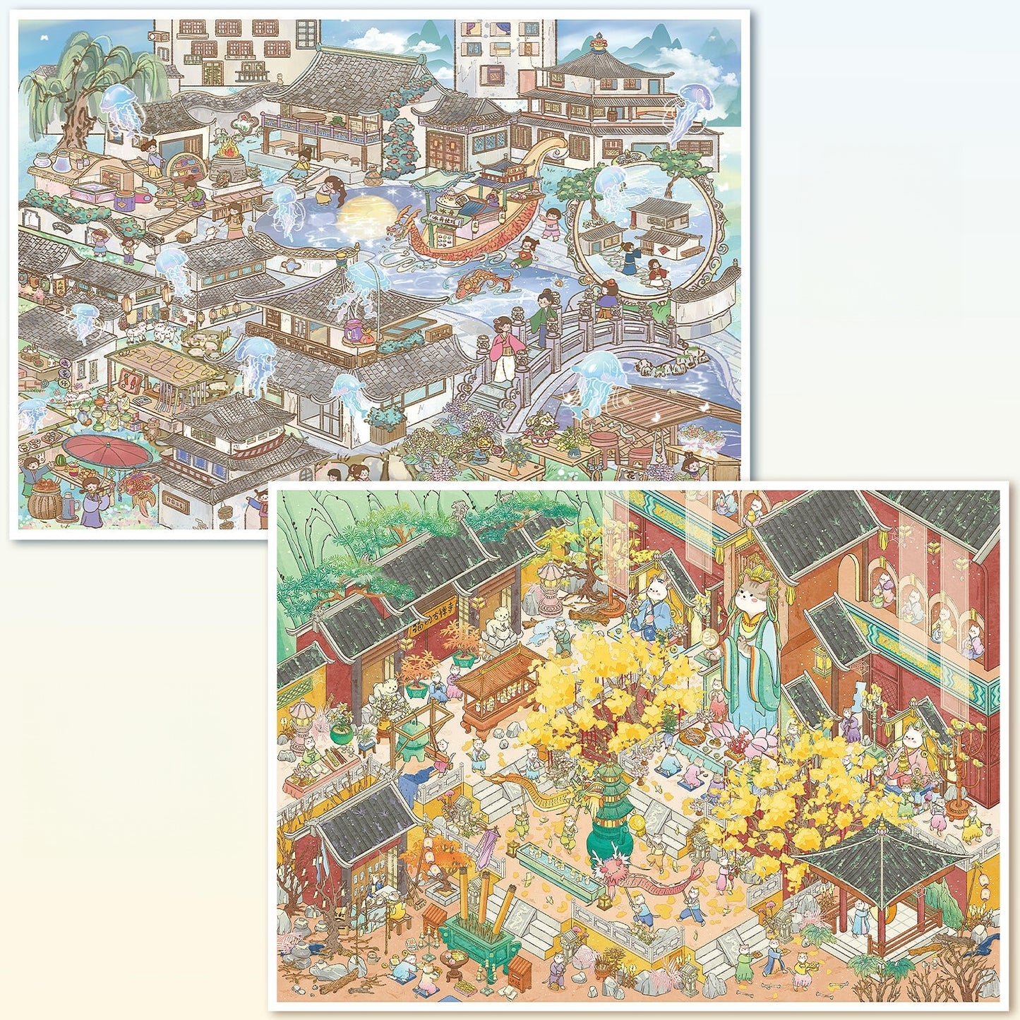 Quiet Wonders 3D Sticker | 2 Cute Miniature Scenes