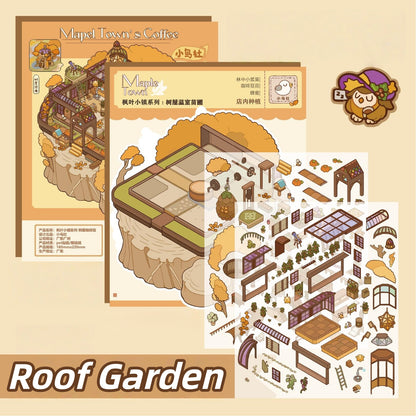 Maple Town's Coffee 3D Sticker | 3 Cute Miniature Scenes