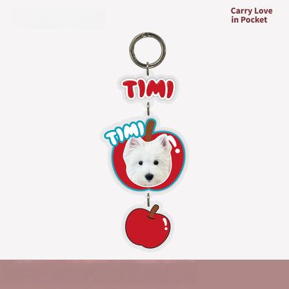 Custom Pet Photo Acrylic Bag Charm Keychain