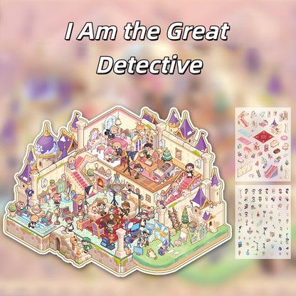 Reality Show 3D Sticker | 4 Cute Miniature Scenes