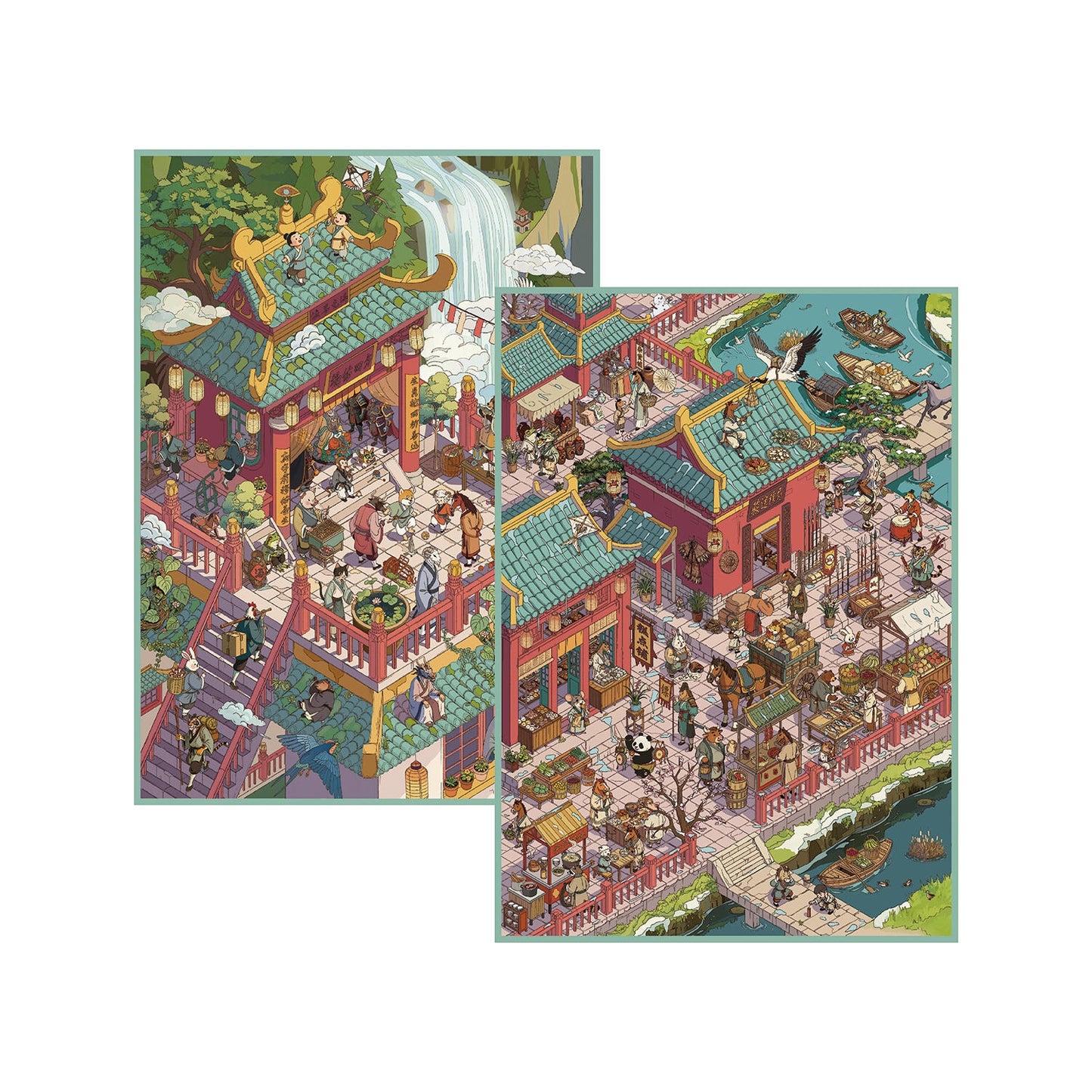 Zodiac Street 3D Sticker | 2 Cute Miniature Scenes