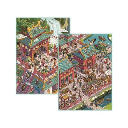 Zodiac Street 3D Sticker | 2 Cute Miniature Scenes