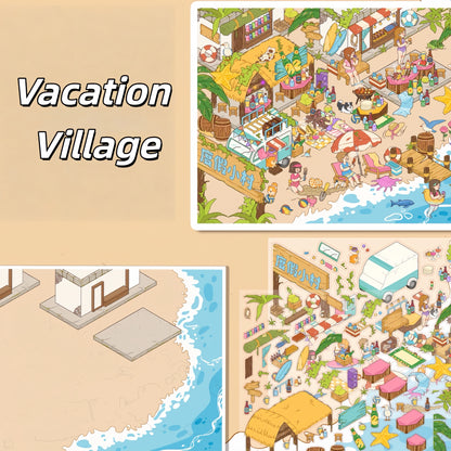 Whimsical World 3D Sticker | 4 Cute Miniature Scenes