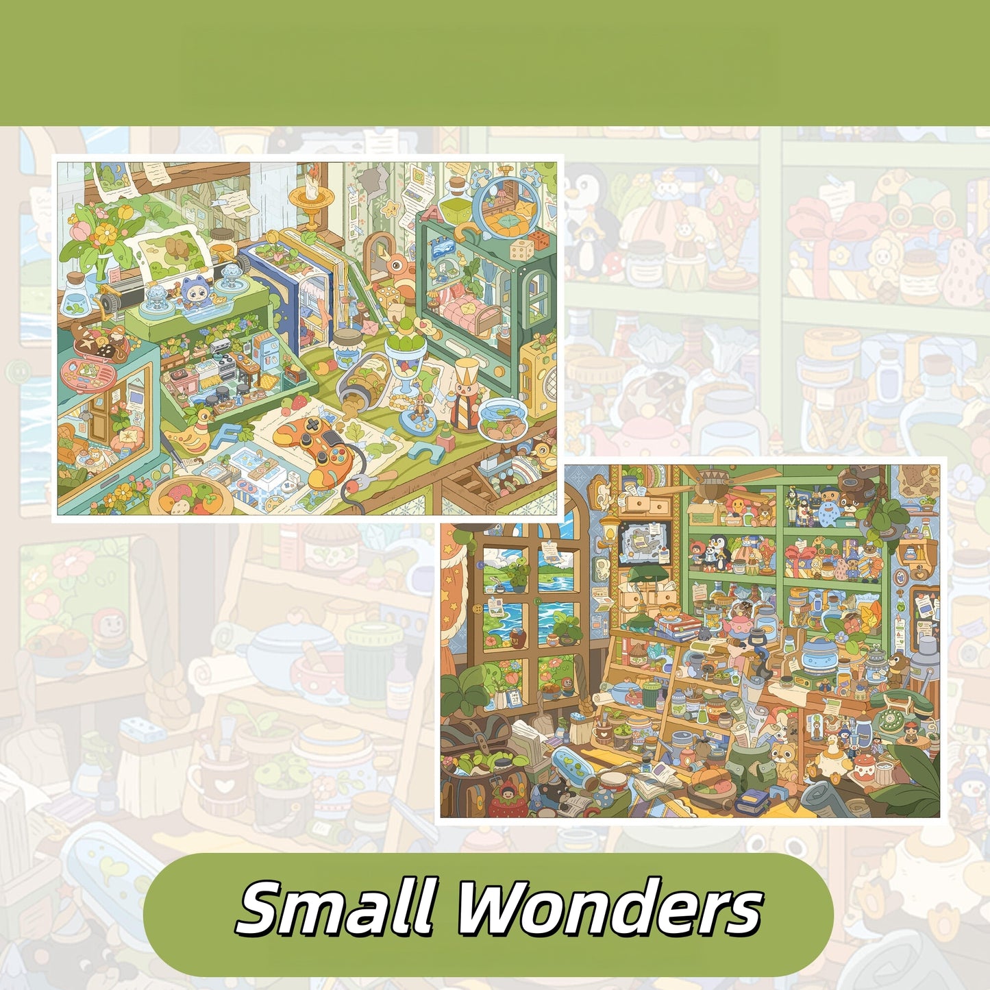 Small Wonders 3D Sticker | 2 Cute Miniature Scenes