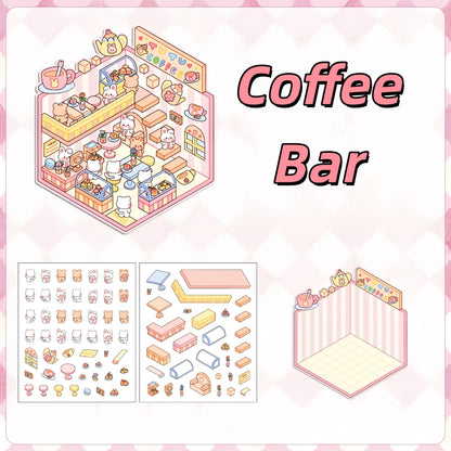 Tiny Exhibition 3D Sticker | 8 Cute Miniature Scenes